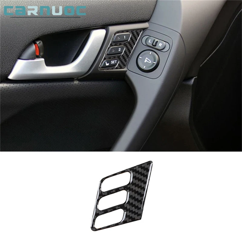 

Зеркальная кнопка управления для Honda Acura TSX 2009 2010 2011 2012 2013 2014, стикеры из углеродного волокна для автомобильного стайлинга, аксессуары для интерьера