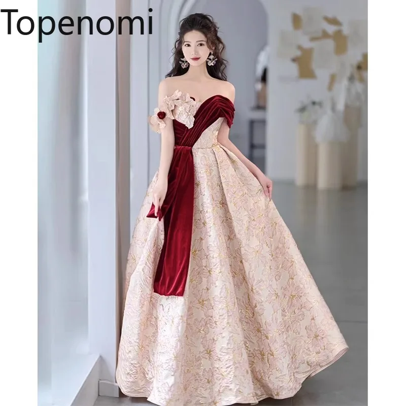 Topenomi Jacquard Evening Dresses Women French Temperament One Shoulder Waist A-line Long Quinceanera Gowns Vestidos Elegantes
Topenomi Jacquard Evening Dresses Women French Temperament One Shoulder Waist A-line Long Quinceanera Gowns Vestidos Elegantes