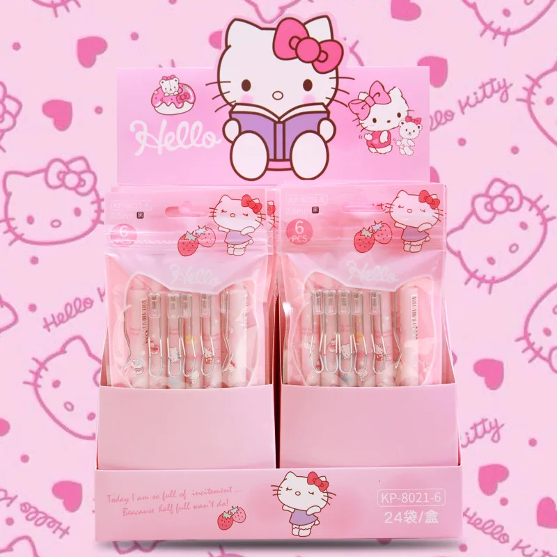 6Pcs Sanrio Gel Pen Cartoon Hello Kitty Students Stationery Girls Writing Pens 0.5 Black Gifts School Office Signature Pens
6Pcs Sanrio Gel Pen Cartoon Hello Kitty Students Stationery Girls Writing Pens 0.5 Black Gifts School Office Signature Pens