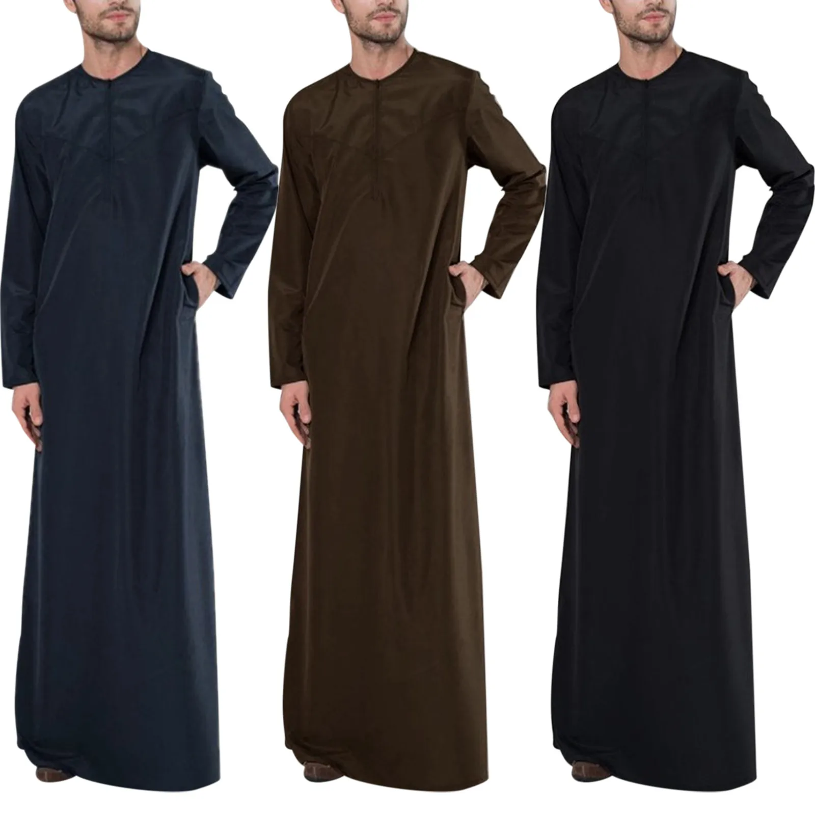 

Мужской кафтан с длинным рукавом, Арабская абайя, джубба, Табе, Пакистанская, мусульманский Саудовский Аравия, Djellaba, мусульманская одежда, молитвенный халат, афганский