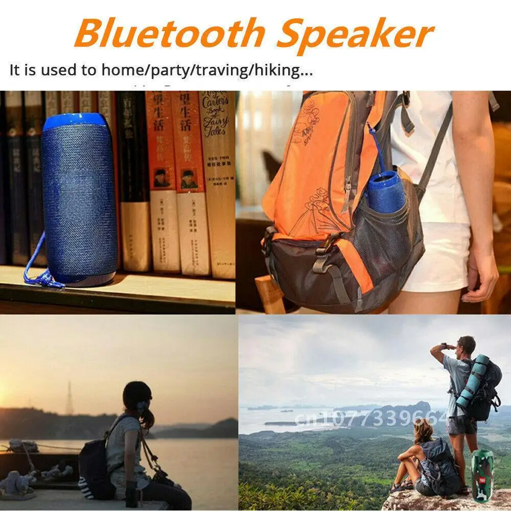 

Outdoor Portable Bluetooth Speaker TG117 Wireless Column Dual Bass Sound Bar Subwoofer Music Player Loudspeaker FM Radio