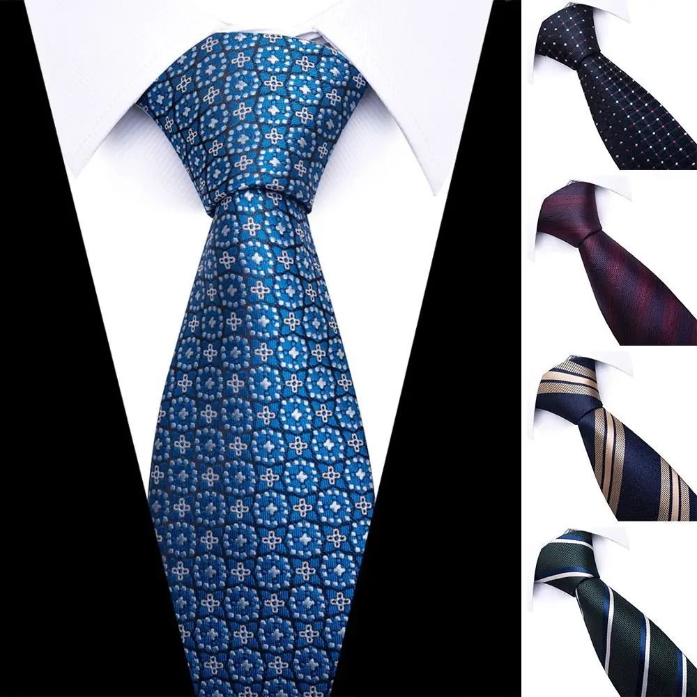 

Классический мужской галстук 8 см, Модный деловой галстук в полоску, галстук из полиэстера и шелка, новый дизайн, аксессуары для рубашек для мужчин