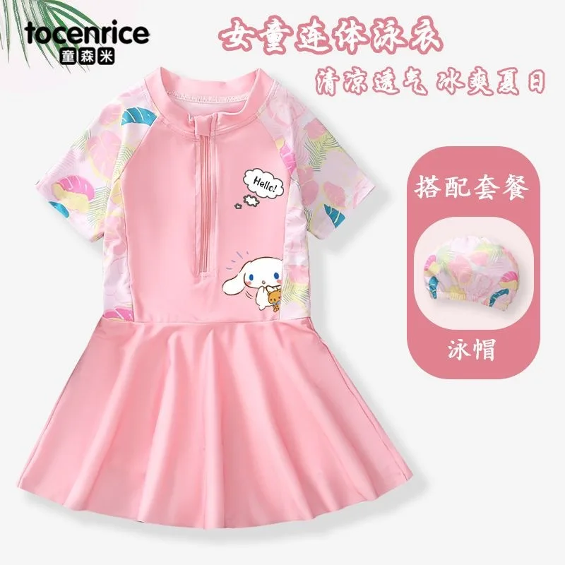 2024 Girl Heart Cinnamoroll Children Swimwear Kawaii Sanrioed Anime Print Dress Girls Summer Baby Sunscreen Clothes Gift for Kid
2024 Girl Heart Cinnamoroll Children Swimwear Kawaii Sanrioed Anime Print Dress Girls Summer Baby Sunscreen Clothes Gift for Kid