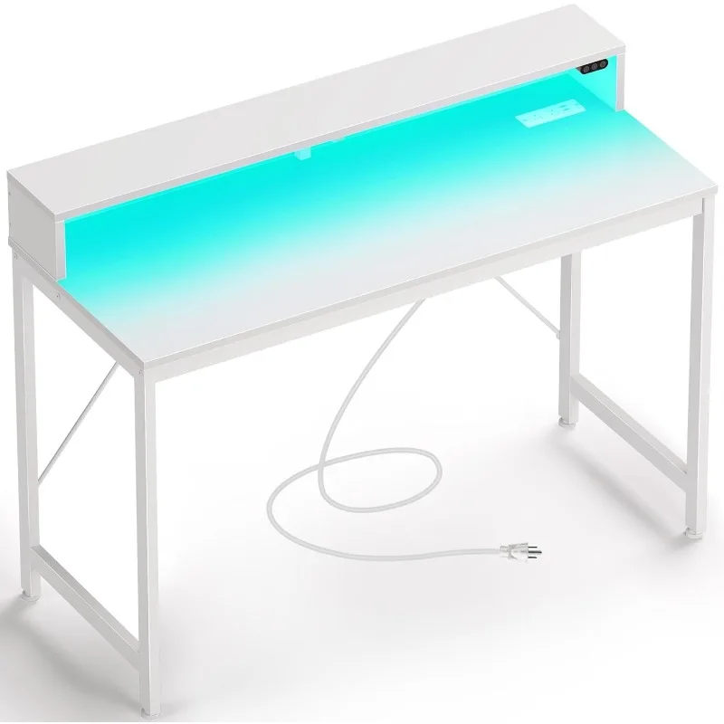 Computer Desk 39 inch with LED Lights & Power Outlets, Home Office Desk with Monitor Shelf, Gaming Desk, Writing Desk
Computer Desk 39 inch with LED Lights & Power Outlets, Home Office Desk with Monitor Shelf, Gaming Desk, Writing Desk