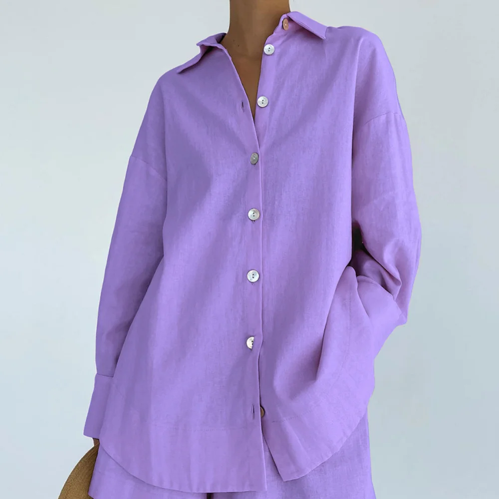 2023 New Fashion Summer Women's Home Clothes 2 Piece Sets Ladies Solid Long Sleeve Sleepwear Female Casual Suits With Shorts
2023 New Fashion Summer Women's Home Clothes 2 Piece Sets Ladies Solid Long Sleeve Sleepwear Female Casual Suits With Shorts