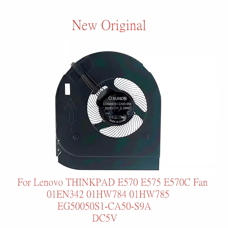 New Original Laptop CPU Cooling Fan For Lenovo THINKPAD E570 E575 E570C Fan 01EN342 01HW784 01HW785 EG50050S1-CA50-S9A DC5V
New Original Laptop CPU Cooling Fan For Lenovo THINKPAD E570 E575 E570C Fan 01EN342 01HW784 01HW785 EG50050S1-CA50-S9A DC5V