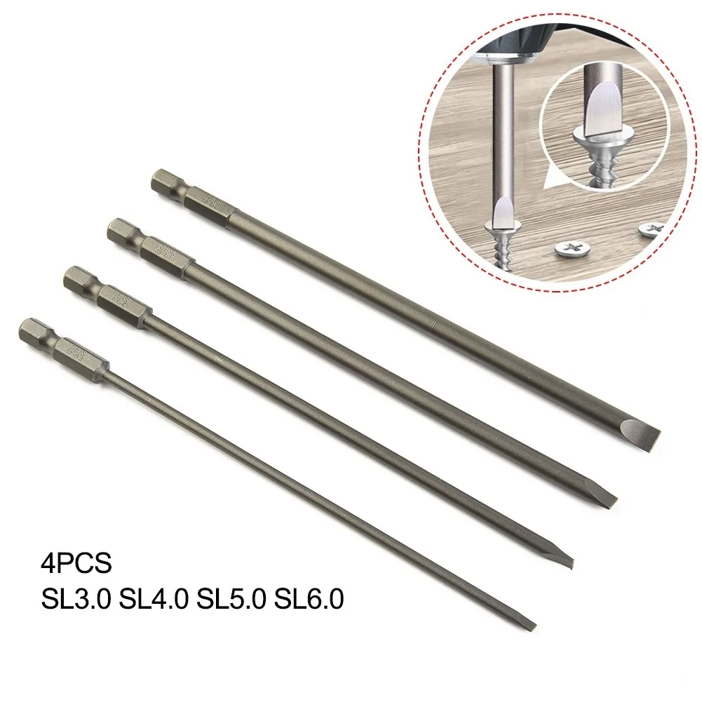 4Pcs 150mm Slotted Screwdriver Bit Set Magnetic Flat Head Screwdriver Bits 1/4\\\" Hex Shank Screw Driver Hand Tools 3-6mm
4Pcs 150mm Slotted Screwdriver Bit Set Magnetic Flat Head Screwdriver Bits 1/4\\\" Hex Shank Screw Driver Hand Tools 3-6mm