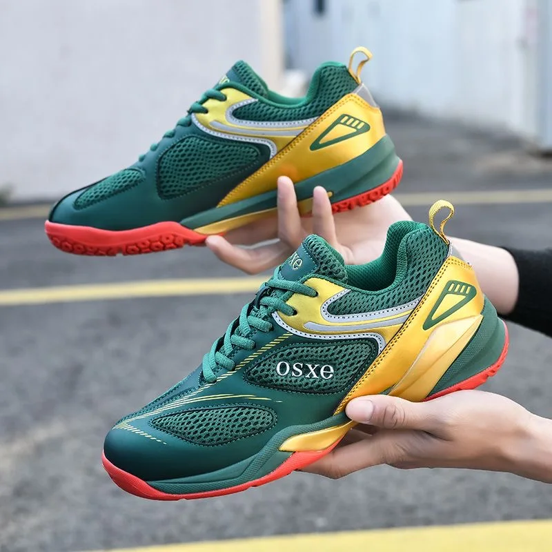 

Summer Sport Badminton Shoe Men Blue Green Indoor Court Shoes Mens Breathable Badminton Training Man Wearable Table Tennis Shoes