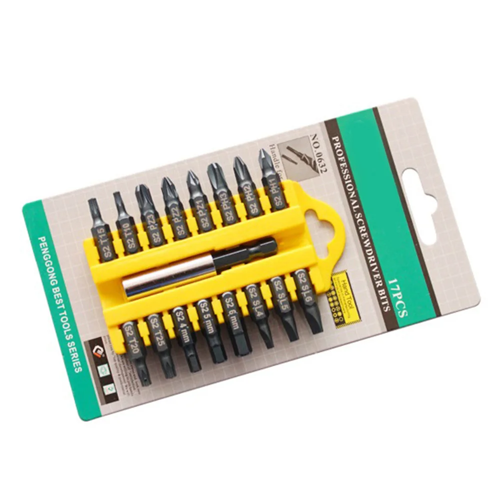 Drill Bit Screwdriver Bits Screwdriver Bit Tool Holder 17pcs 1Set Blue Brand New High Quality PH1-H6 Steel Yellow
Drill Bit Screwdriver Bits Screwdriver Bit Tool Holder 17pcs 1Set Blue Brand New High Quality PH1-H6 Steel Yellow