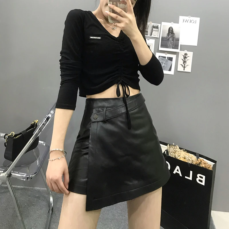Genuine Leather Skirt Women Fashion 2024 New High Waist Slim Hip Irregular Sheepskin A-line Skirt Pants Y2k Harajuku Kawaii
Genuine Leather Skirt Women Fashion 2024 New High Waist Slim Hip Irregular Sheepskin A-line Skirt Pants Y2k Harajuku Kawaii