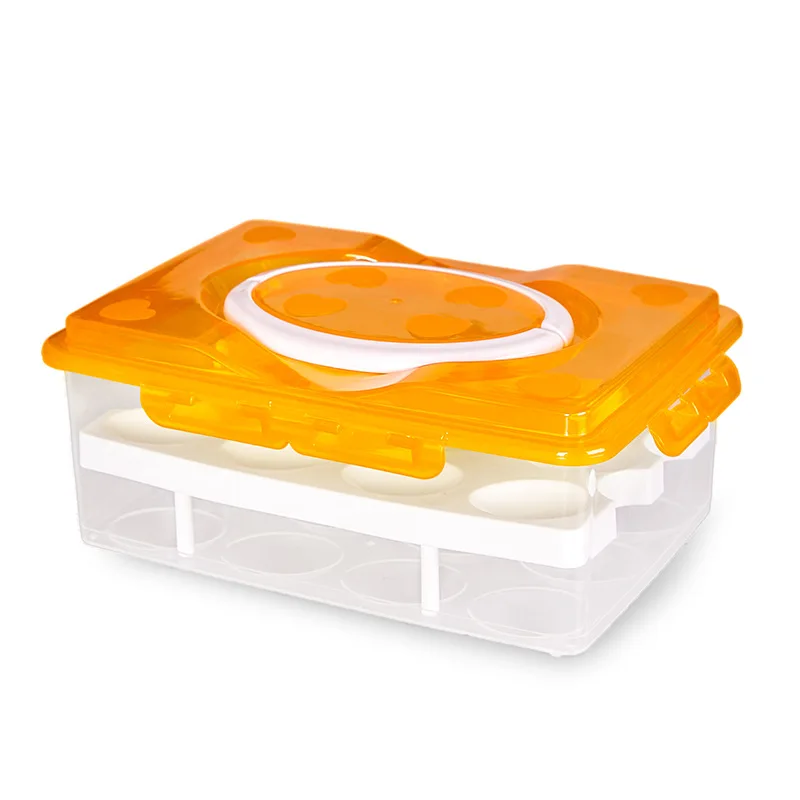 

24 Grid Egg Storage Box Food Crisper Container Organizer Convenient Double Layer Plastic Boxs Multifunctional Kitchen Products