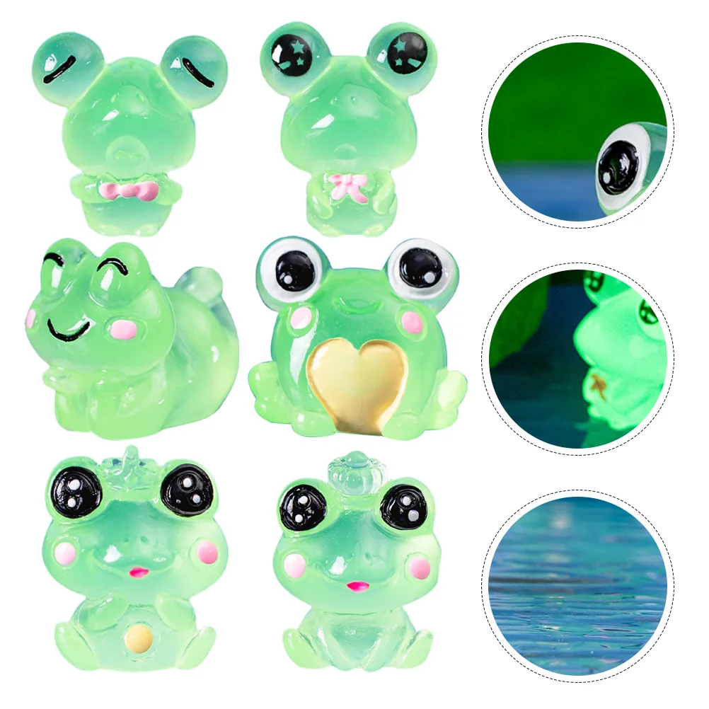 

6 Pcs Frog Decorations Crafts Desk Resin for Office Mini Animal Figurines Sculptures Home