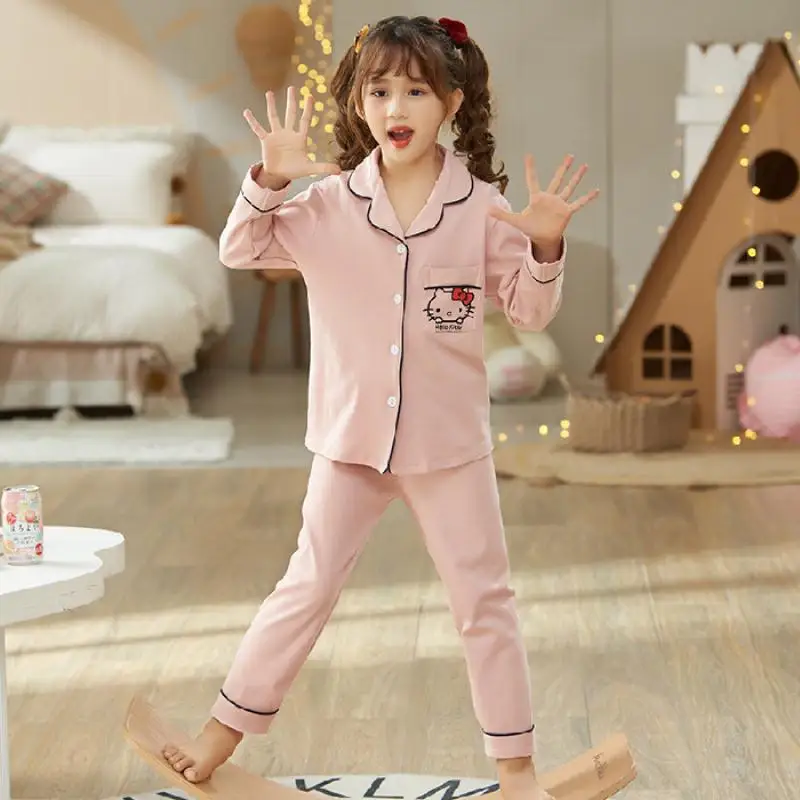 New Kawaii Sanrioed Cinnamoroll Kids Pajamas Cute Anime Cartoon Kittys Kuromi Cotton Long Sleeve Pajamas Girls Loungewear Spring
New Kawaii Sanrioed Cinnamoroll Kids Pajamas Cute Anime Cartoon Kittys Kuromi Cotton Long Sleeve Pajamas Girls Loungewear Spring