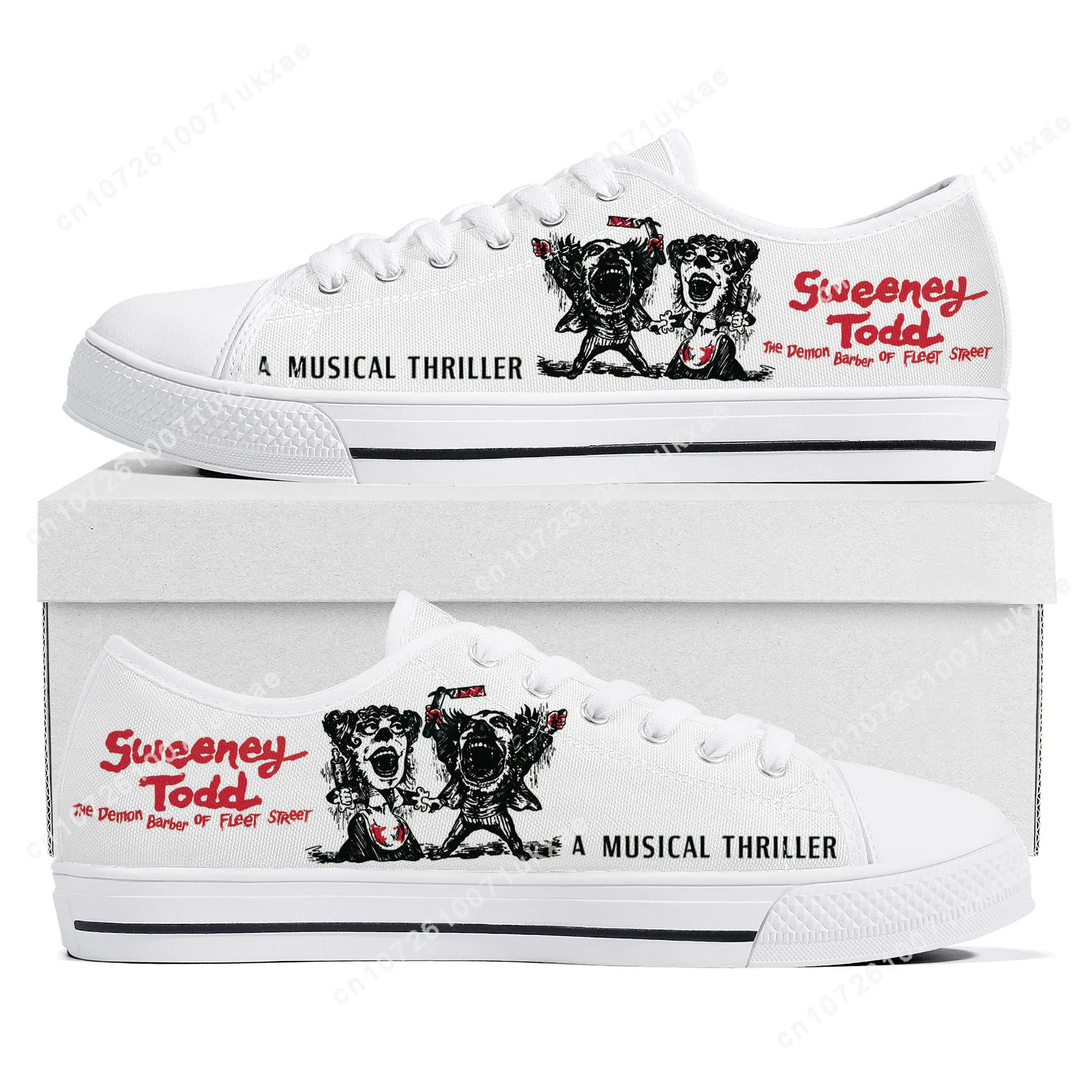 

Sweeney Todd The Demon Barber of Fleet Street Low Top Sneakers Mens Womens Teenager Canvas Sneaker Casual Shoes Custom Made Shoe