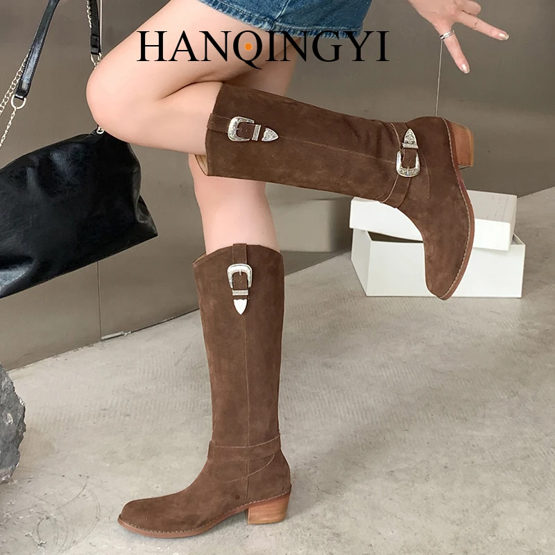 Women Knee Western Boots 2023 New Chelsea Round Toe Female Shoes For Ladies Pumps Slip-On Genuine Leather 5 Cm Heels Boots
Women Knee Western Boots 2023 New Chelsea Round Toe Female Shoes For Ladies Pumps Slip-On Genuine Leather 5 Cm Heels Boots