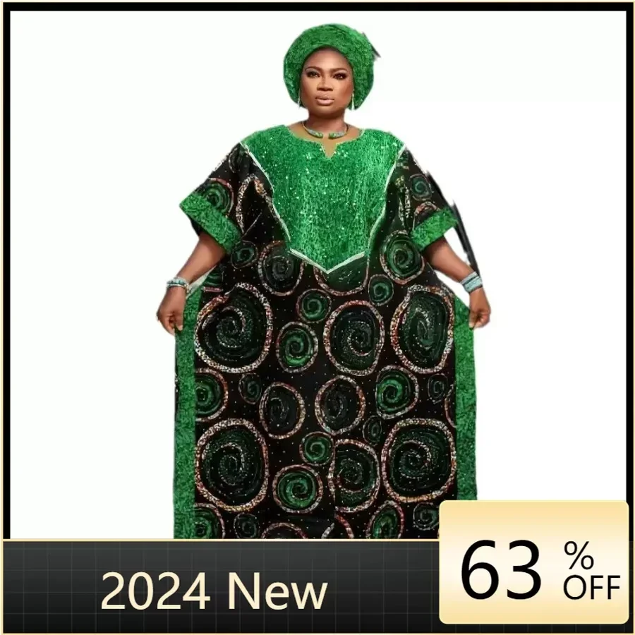 

Sequin Africa Clothing Gowns African Dresses for Women Muslim Fashion Boubou Dashiki Ankara Outfits Evening Dubai Kaftan Abaya