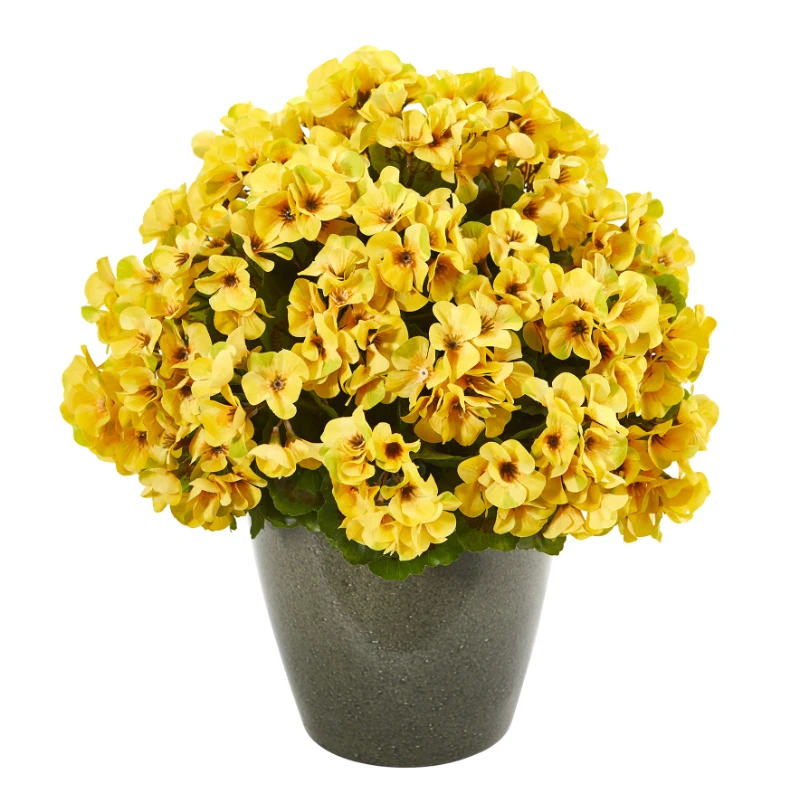 17" Plastic and Polyester Geranium Artificial Plant UV Resistant (Indoor/Outdoor), Yellow
17" Plastic and Polyester Geranium Artificial Plant UV Resistant (Indoor/Outdoor), Yellow