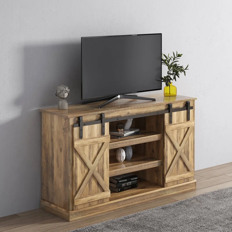 Hommoo Farmhouse Sliding Barn Door TV Stand for TV up to 65 Inch Flat Screen Media Console Table Storage Cabinet Wood
Hommoo Farmhouse Sliding Barn Door TV Stand for TV up to 65 Inch Flat Screen Media Console Table Storage Cabinet Wood