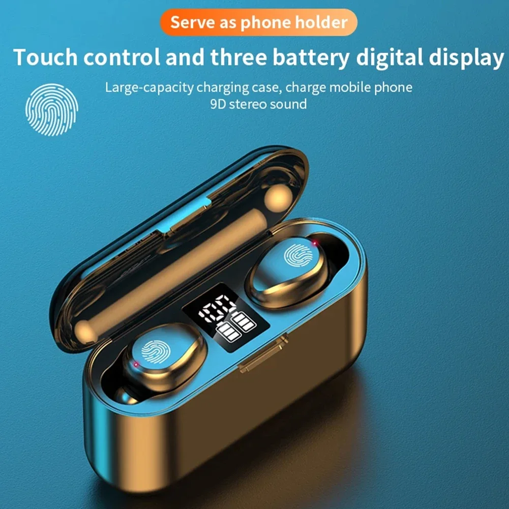 F9 Bluetooth Earphones 6D Sound Noise Cancelling Hifi Headphones Bluetooth 5.1 Mini Touch Control Earbuds
F9 Bluetooth Earphones 6D Sound Noise Cancelling Hifi Headphones Bluetooth 5.1 Mini Touch Control Earbuds