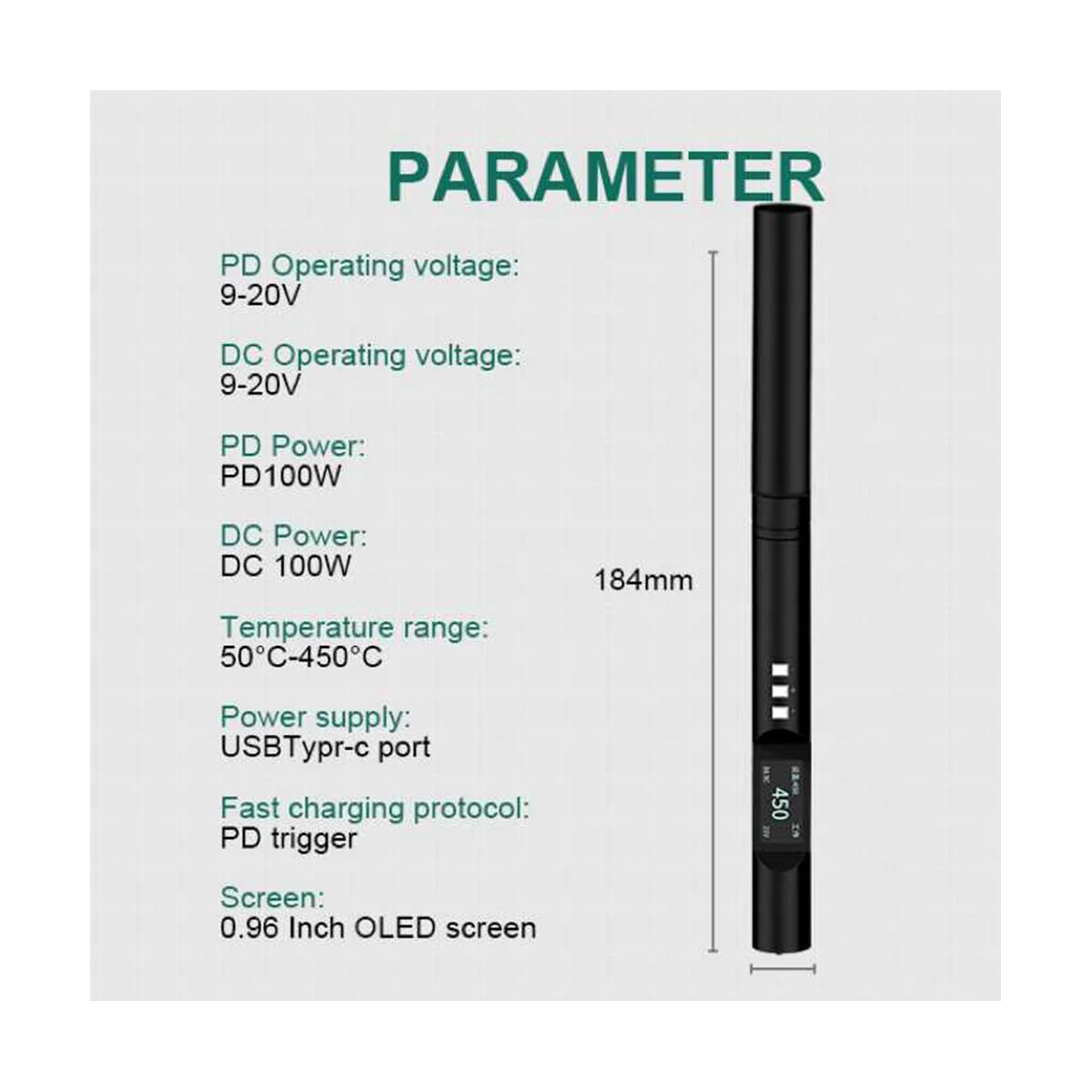 PTS200 V2 PD 100W Electric Solder Iron Portable Fast Heating Tin Open Source Support PD3.0 Firmware Upgrade, I Tip
PTS200 V2 PD 100W Electric Solder Iron Portable Fast Heating Tin Open Source Support PD3.0 Firmware Upgrade, I Tip