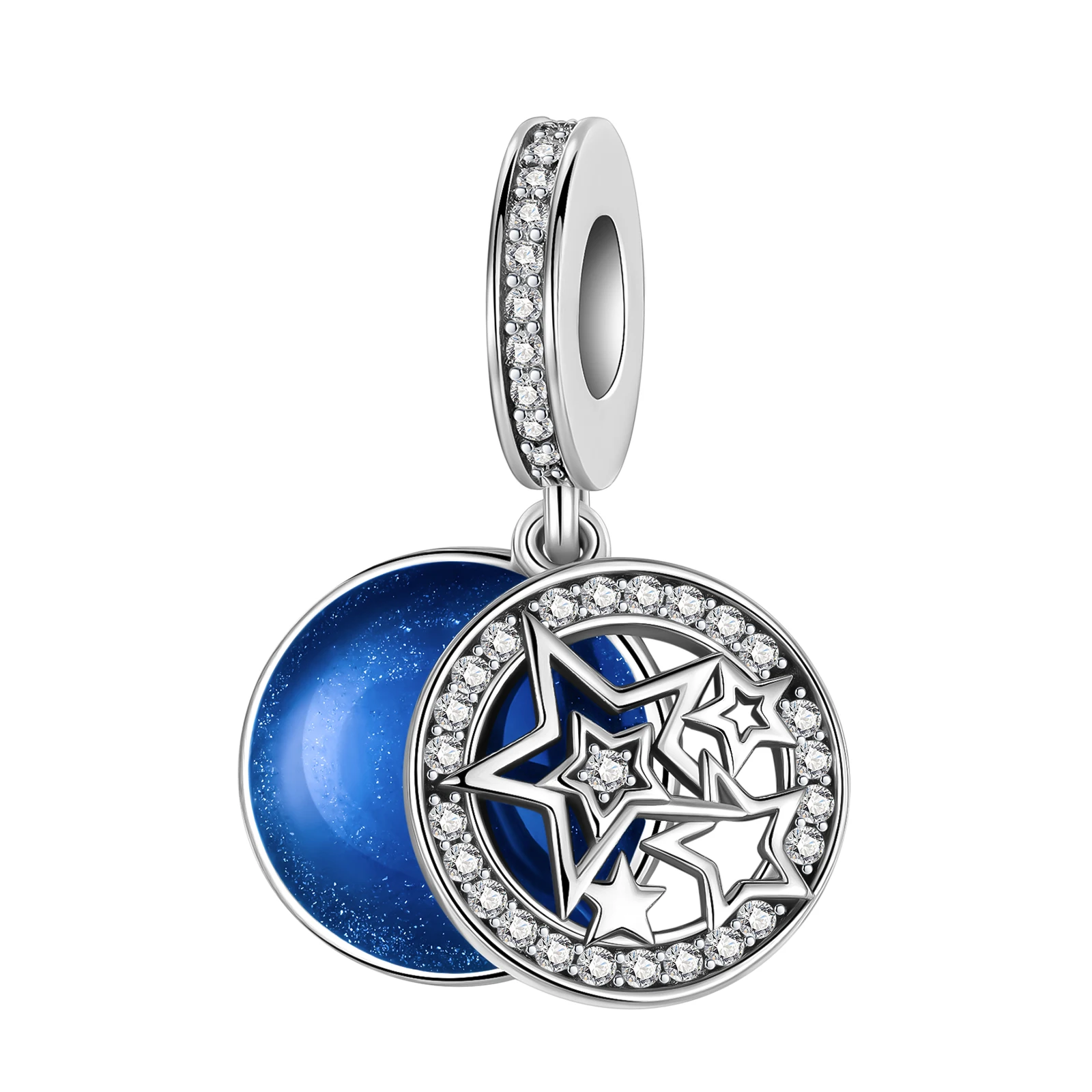925 silver blue Star River boutique fashion pendant fit pandora original bracelet charm beads necklace Diy female jewelry
925 silver blue Star River boutique fashion pendant fit pandora original bracelet charm beads necklace Diy female jewelry