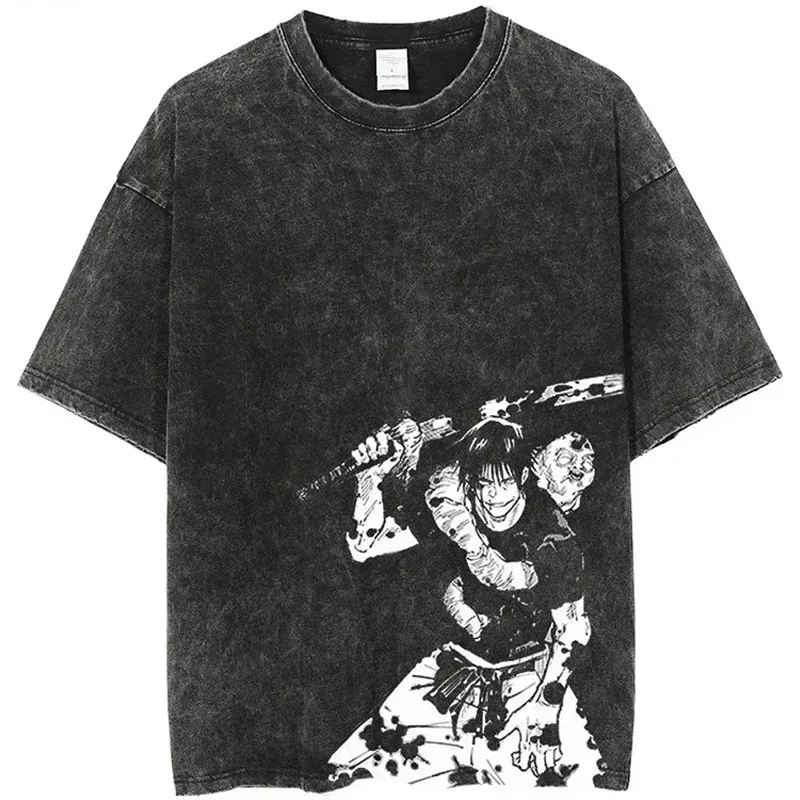 Hip Hop Men's Washed T-Shirt Fushiguro Toji Anime Flat Retro T-Shirt Cotton Summer Short Sleeve T-Shirt Harajuku Top T-Shirt
Hip Hop Men's Washed T-Shirt Fushiguro Toji Anime Flat Retro T-Shirt Cotton Summer Short Sleeve T-Shirt Harajuku Top T-Shirt