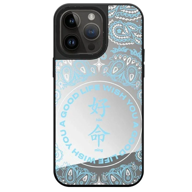 

Mirror Surface Wish You A Good Life Lucky Phone Case Cover for IPhone 11 12 13 14 15 Pro Max Case for IPhone 14 Pro Max