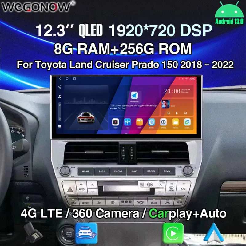 360 Carplay 12,3 "Android 13,0 Автомобильный DVD-плеер GPS WIFI Bluetooth-радио для Toyota Land Cruiser Prado 150 2018 - 2023
360 Carplay 12,3 "Android 13,0 Автомобильный DVD-плеер GPS WIFI Bluetooth-радио для Toyota Land Cruiser Prado 150 2018 - 2023