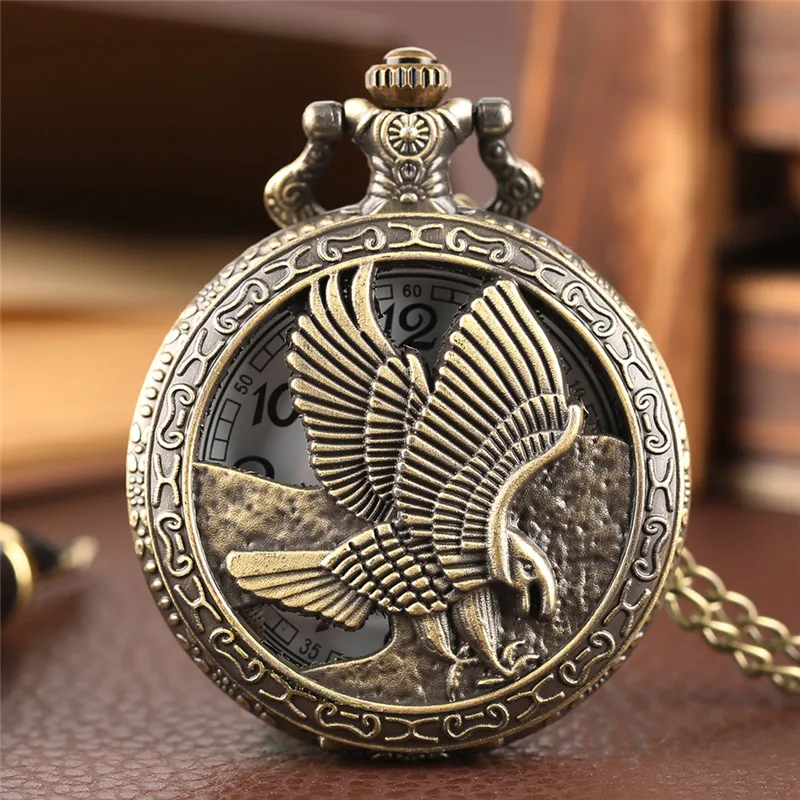 Antique Half Hunter Pocket Watch Hollow Out Eagle Hawk Wing Bronze Quartz Watches Necklace Chain Clock for Men Women Kid Gift
Antique Half Hunter Pocket Watch Hollow Out Eagle Hawk Wing Bronze Quartz Watches Necklace Chain Clock for Men Women Kid Gift