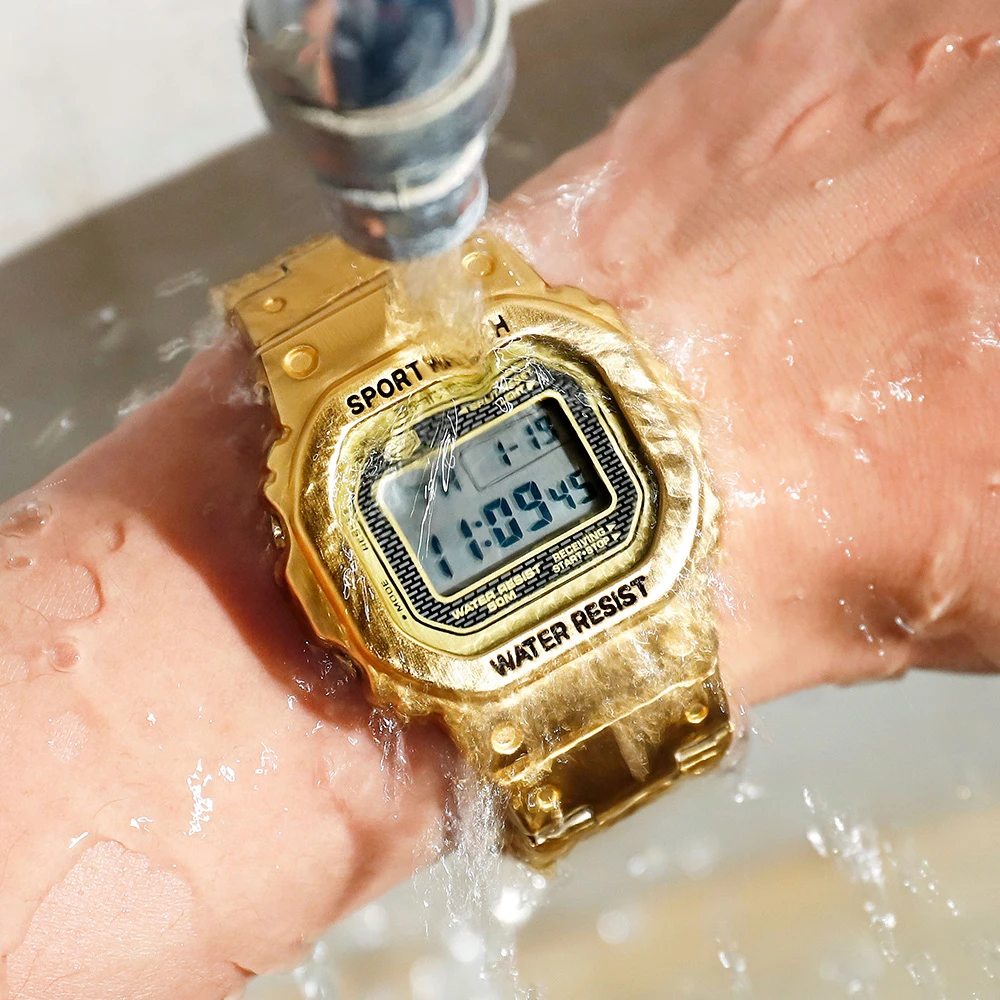 Men's Sports Watch Waterproof Multifunction Square Fashion Stainless Steel LED Gold Digital Watches Men Chasy Muzhskiye
Men's Sports Watch Waterproof Multifunction Square Fashion Stainless Steel LED Gold Digital Watches Men Chasy Muzhskiye