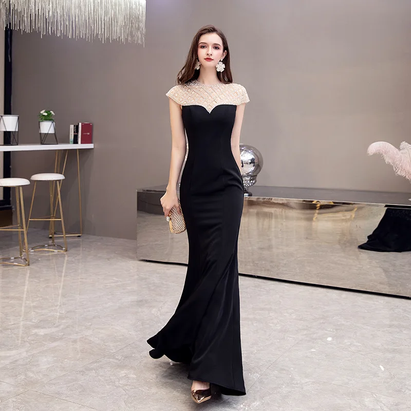 

Fishtail Evening Dress Banquet 2024 New Fashion Elegant Graceful Toast Clothing Slim-Fit Long Host Annual Meeting Women