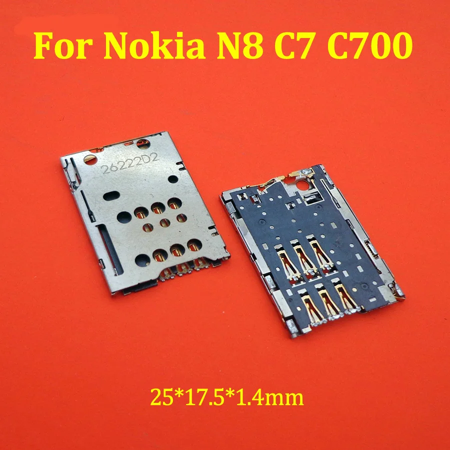 

2pcs/lot New SIM card Socket Reader Holder Slot Replacement for Nokia N8 C7 C7-00 Repairment Parts