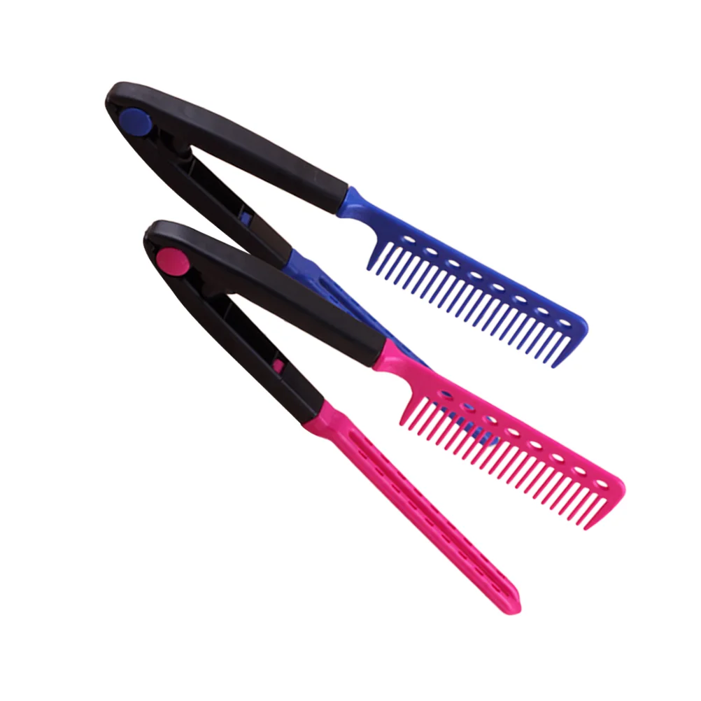 

2 PCS Hair Straightener Barber Comb Styling Straightening Hairdressing Salon Accessories