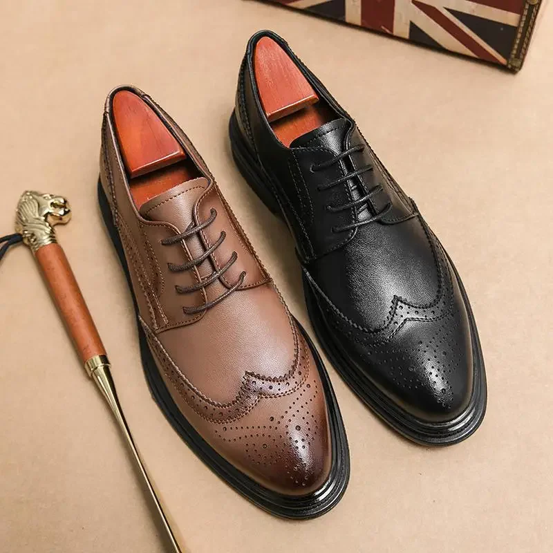 New Men's Formal Wear Shoes Genuine Leather Platform Luxury Loafers for Business Office Wedding Men's One Pedal
New Men's Formal Wear Shoes Genuine Leather Platform Luxury Loafers for Business Office Wedding Men's One Pedal