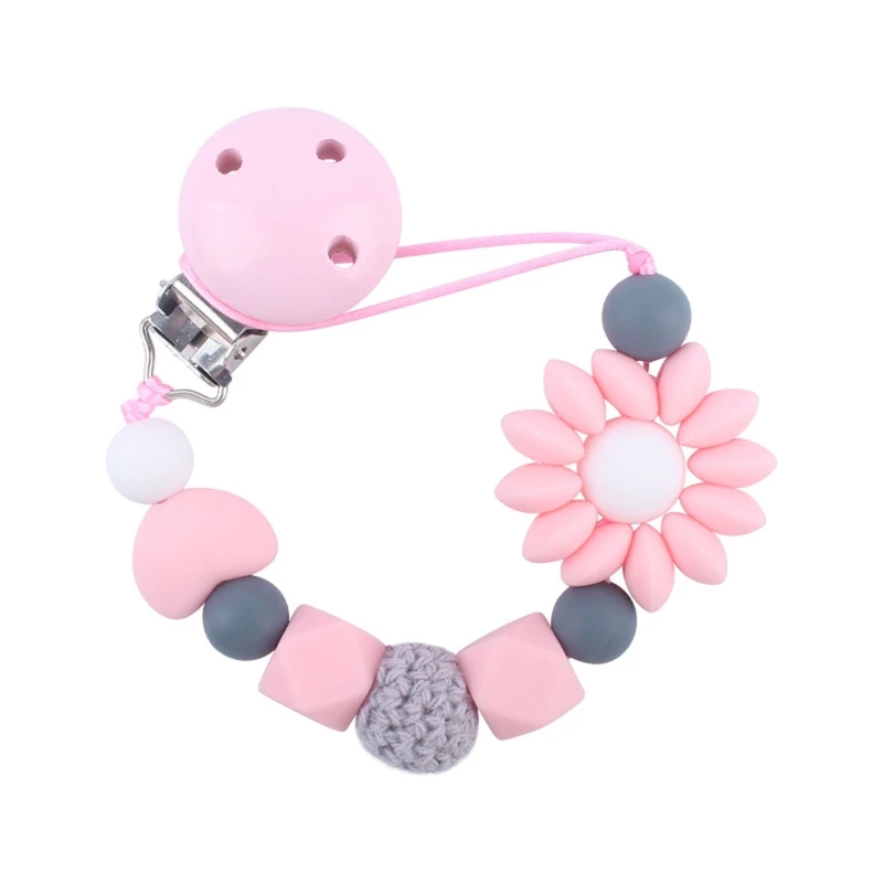 Infant Baby Silicone Pacifier Clip with Sweet Sun Flower Beads Chain Toddler Candy Colored Teething Chewable Soothie Teether Che
Infant Baby Silicone Pacifier Clip with Sweet Sun Flower Beads Chain Toddler Candy Colored Teething Chewable Soothie Teether Che