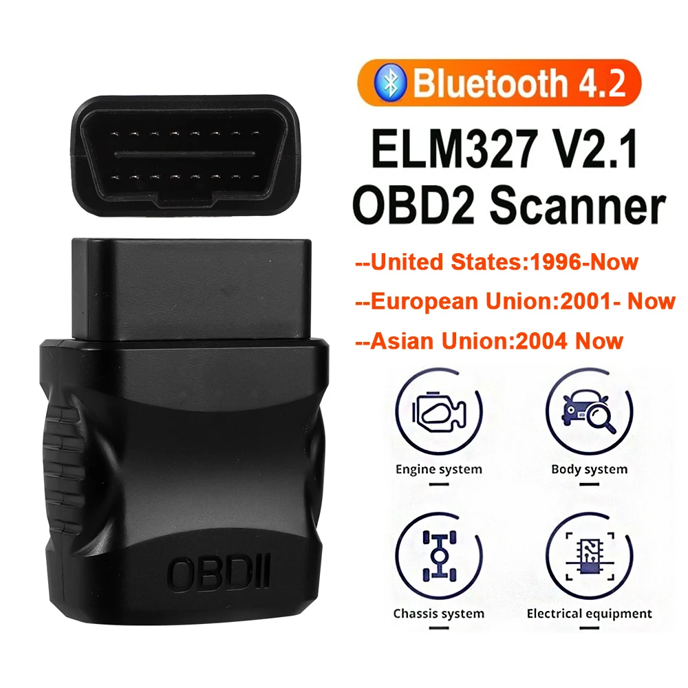 

V2.1 OBDII ELM327 считыватель кодов ошибок двигателя автомобиля OBD2 Bluetooth 4,2 сканер EOBD автомобильный диагностический инструмент для IOS/Android