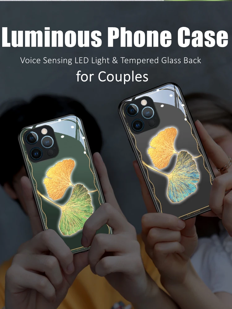 Ginkgo Leaf LED Light Glowing Luminous Tempered Glass Back Phone Case for Huawei P30 40 50 60 Mate 60 40 50 Nova 8 9 10 Pro Plus 
Ginkgo Leaf LED Light Glowing Luminous Tempered Glass Back Phone Case for Huawei P30 40 50 60 Mate 60 40 50 Nova 8 9 10 Pro Plus