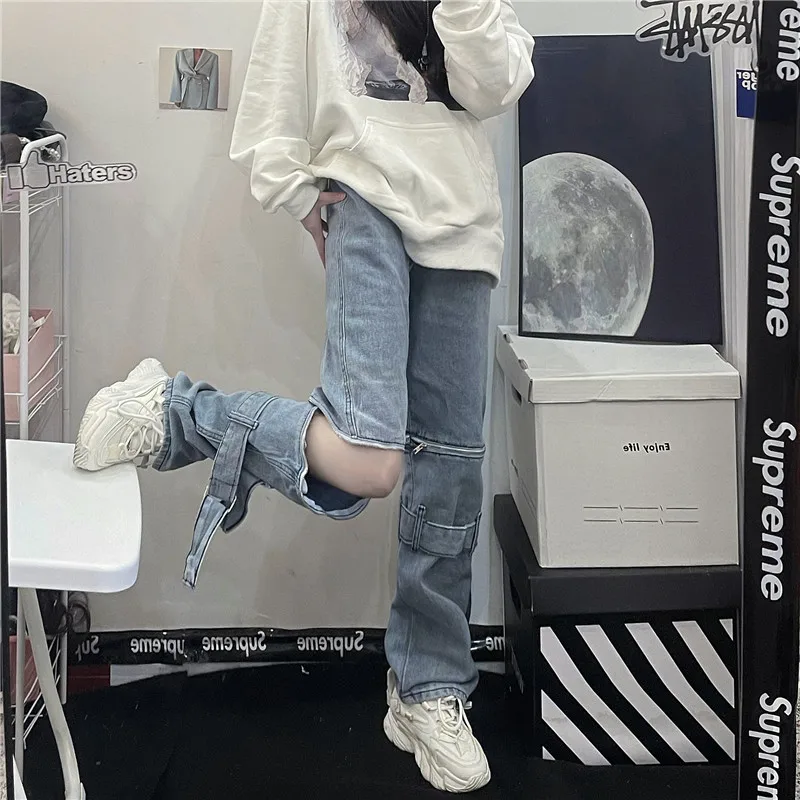 2022 Spring And Summer Zipper Removable Jeans Straight Tube For Men And Women Easy Daddy Pants Functional Wind Y2k Free Shipping
2022 Spring And Summer Zipper Removable Jeans Straight Tube For Men And Women Easy Daddy Pants Functional Wind Y2k Free Shipping