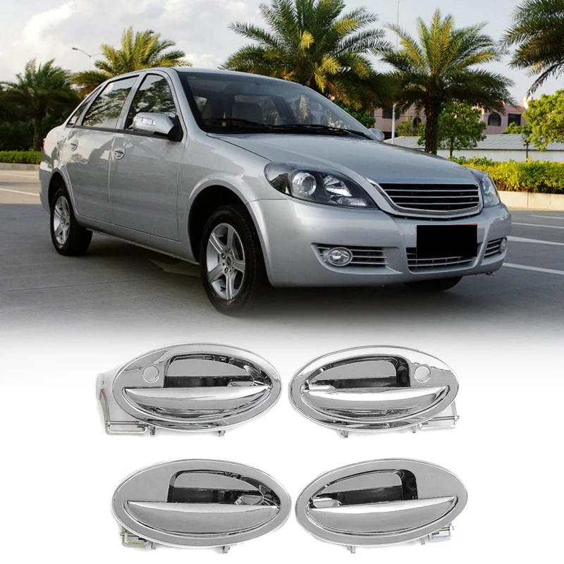 

4X Car Exterior Outside Door Handle Chrome Cover Front Rear Left Right For LIFAN 520 520I Lifan Breez