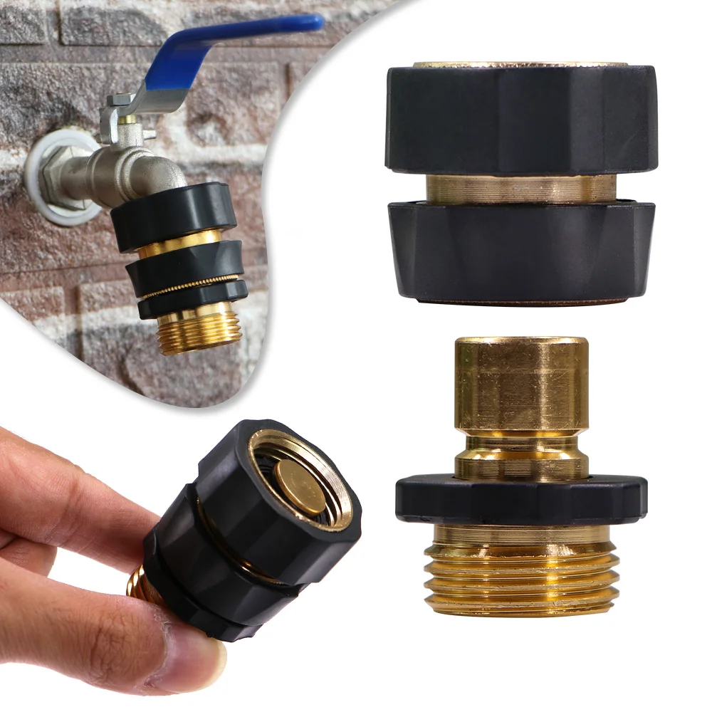 

3/4" NPT Female Thread Garden Tap Adapter Stop Water Aluminium Alloy Quick Connector Nipple Connect Repair Joint Tubing Extender
