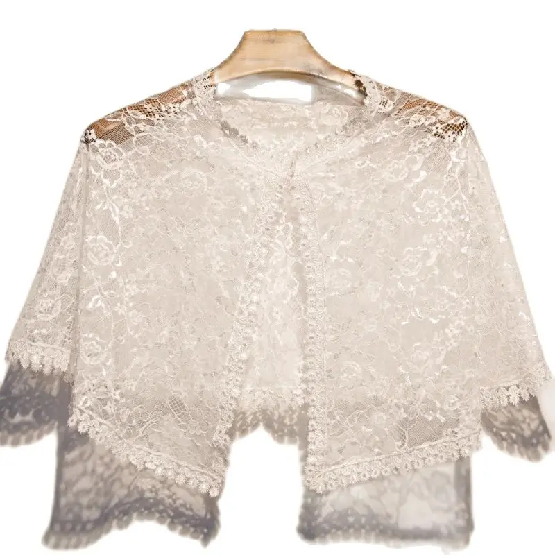 Casual O-Neck Lace Short Sleeve Bridal Wedding Elegant Women Cape Summer Tlle Tulle Evening Prom Cape Cosplay Shawl
Casual O-Neck Lace Short Sleeve Bridal Wedding Elegant Women Cape Summer Tlle Tulle Evening Prom Cape Cosplay Shawl