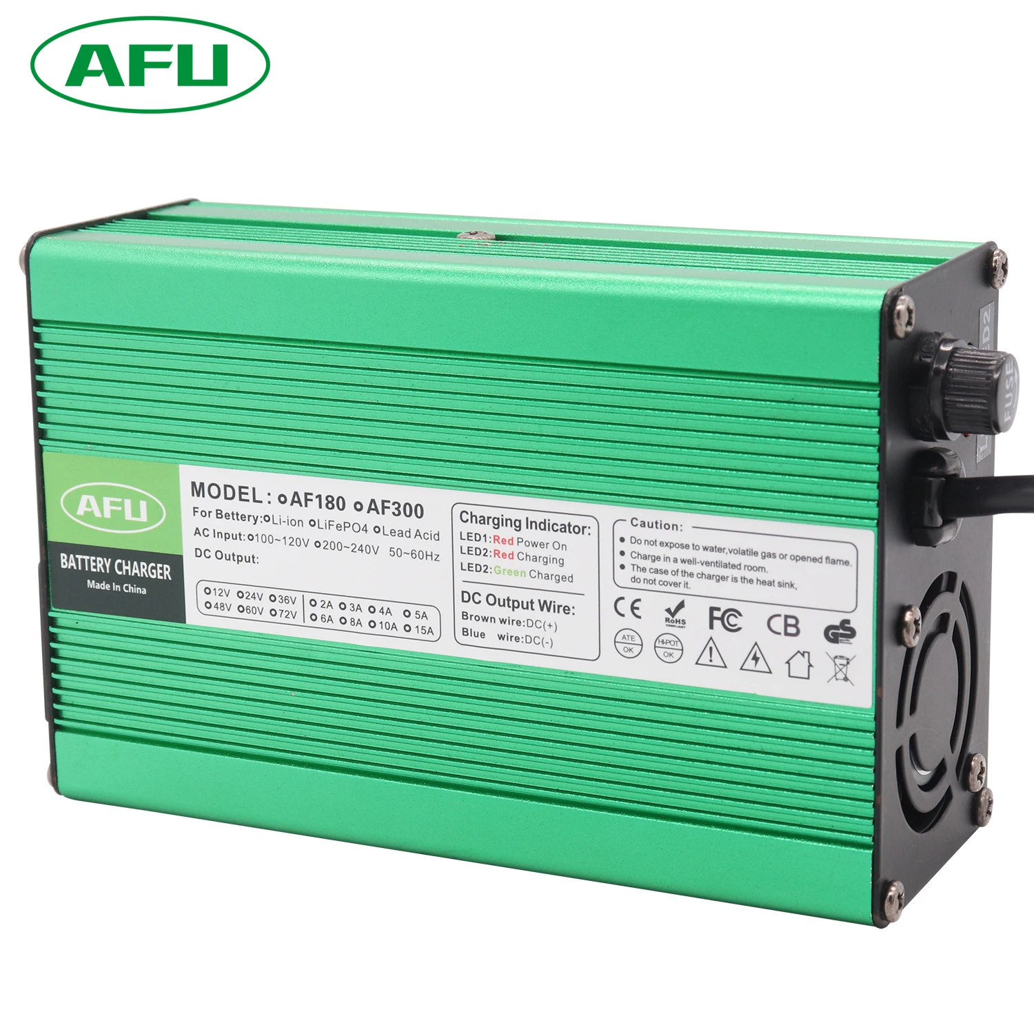 

58.8V 5A Charger 14S 48V 51.8V Li-ion Battery Charger Lipo/LiMn2O4/LiCoO2 Charger Output DC 58.8V With cooling fan