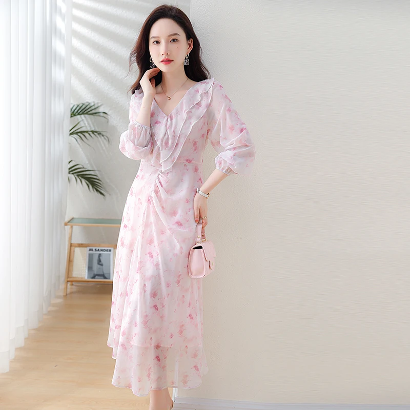 Office Ladies Chiffon Dress for Women 2023 Long Sleeves Bow Floral Summer Ladies Dresses Slim Luxury Designer Lolita Clothes New
Office Ladies Chiffon Dress for Women 2023 Long Sleeves Bow Floral Summer Ladies Dresses Slim Luxury Designer Lolita Clothes New