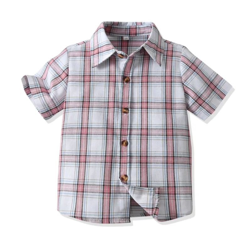 

A Korean Fashion Children Tops Boys Buffalo Plaid Flannel Shirt Baby Casual Shirt Outerwear Clothes Autumn KidsBlouses