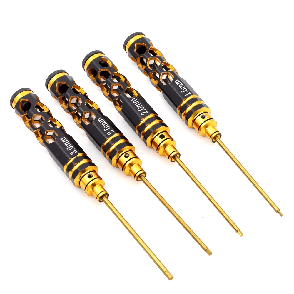 4pcs Hex Screw Driver Screwdriver Set 1.5mm 2.0mm 2.5mm 3.0mm Hexagon Tool Kit For FPV Racing Drone Airplanes Cars Boat RC Parts
4pcs Hex Screw Driver Screwdriver Set 1.5mm 2.0mm 2.5mm 3.0mm Hexagon Tool Kit For FPV Racing Drone Airplanes Cars Boat RC Parts