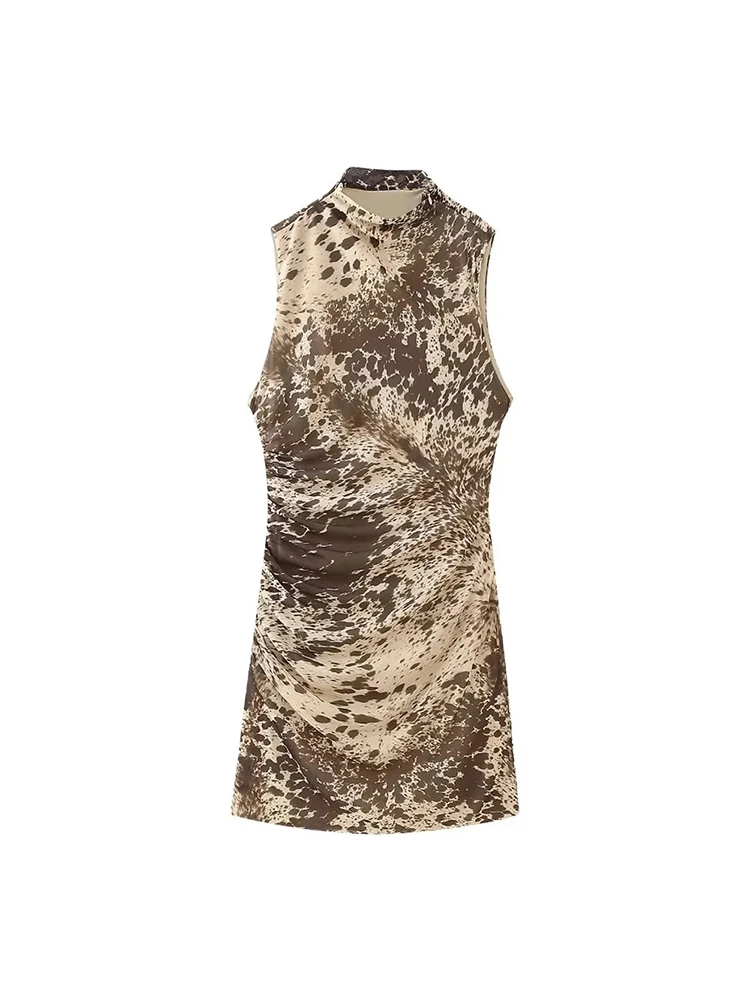 Vintage Animal Skin Print Spring Straight Mini Dresses 2024 Ladies Summer Sleeveless High Waist Spring Slim Mesh Short Dress
Vintage Animal Skin Print Spring Straight Mini Dresses 2024 Ladies Summer Sleeveless High Waist Spring Slim Mesh Short Dress