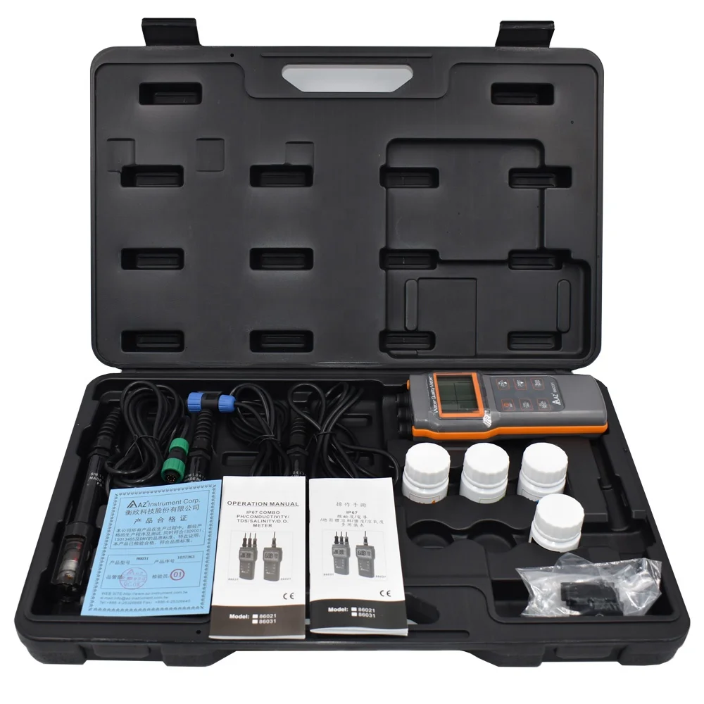 AZ86031 Water Quality Meter Tester Dissolved Oxygen Tester Meter PH Meter Tester PH Conductivity Salinity Temperature Meter Test
AZ86031 Water Quality Meter Tester Dissolved Oxygen Tester Meter PH Meter Tester PH Conductivity Salinity Temperature Meter Test