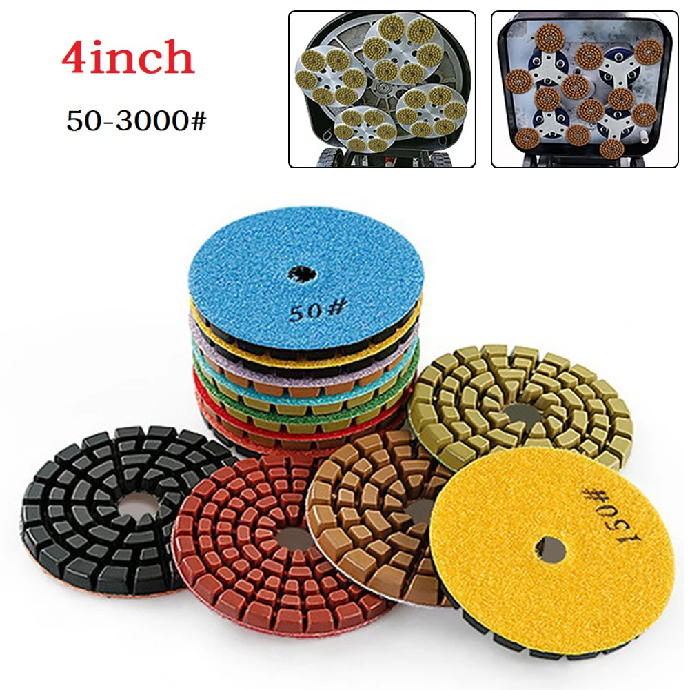 1PC 4 Inch 100mm Dry/Wet Diamond Floor Polishing Pads For Granite Polishing Tool Processing, Repairing And Renovating Concrete
1PC 4 Inch 100mm Dry/Wet Diamond Floor Polishing Pads For Granite Polishing Tool Processing, Repairing And Renovating Concrete
