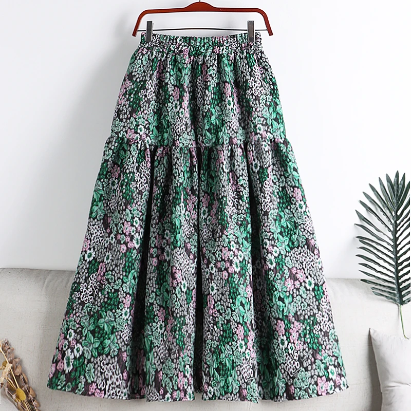 Gorgeous Jacquard Embroidery skirts women Large Swing A-line Skirt faldas largas
Gorgeous Jacquard Embroidery skirts women Large Swing A-line Skirt faldas largas