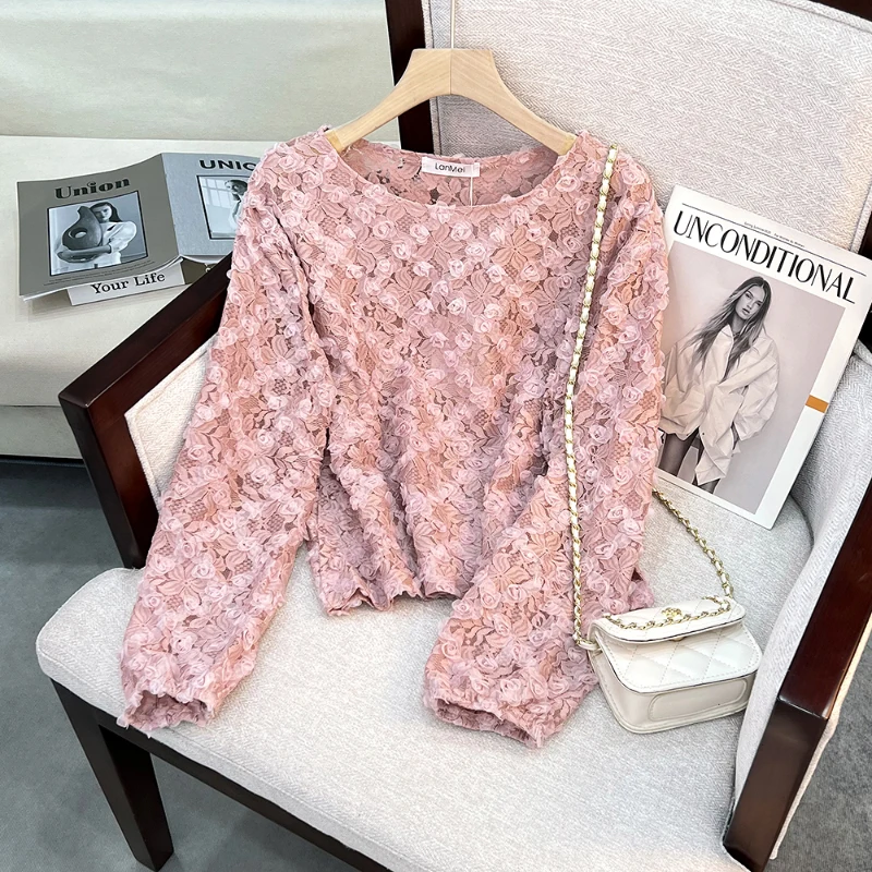 2023 Women's Tops Fall Winter Floral Lace Patchwork Solid Color O-Neck Pullovers French Style Elegant Long Sleeve T-Shirt
2023 Women's Tops Fall Winter Floral Lace Patchwork Solid Color O-Neck Pullovers French Style Elegant Long Sleeve T-Shirt